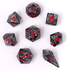 Hymgho Dice: 8 Set Polyhedral Wyrmforged Rollers Rounded Resin Iron Golem HY02003